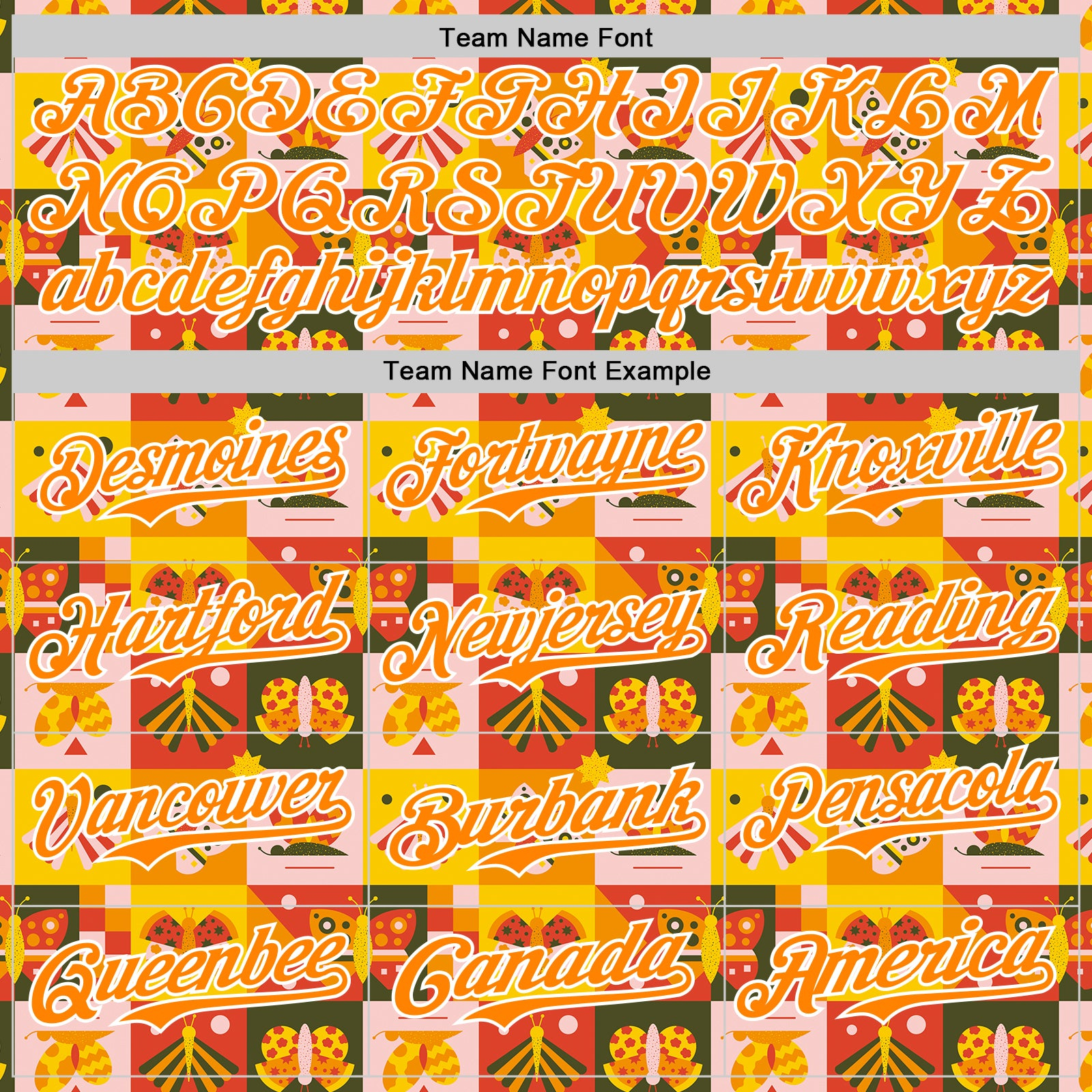 Custom Bay Orange White 3D Ambartive Checkered Butterfly Pattern Authentic Baseball Jersey