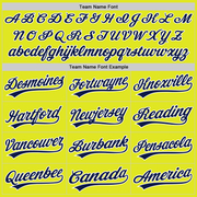 Custom Neon Yellow Navy-White Authentic Baseball Jersey