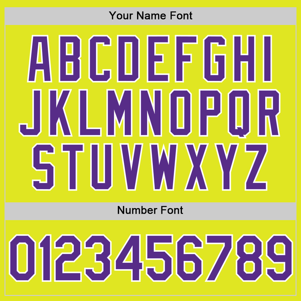 Custom Neon Yellow Purple-White Authentic Baseball Jersey