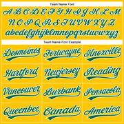 Custom Yellow Kelly Green-White Authentic Baseball Jersey