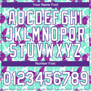 Custom Aqua White-Purple 3D Pattern Design Butterfly Performance T-Shirt