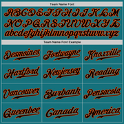 Custom Teal Black-Orange Authentic Baseball Jersey