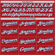 Custom Red White-Navy Authentic Baseball Jersey