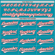 Custom Teal White-Red Authentic Throwback Baseball Jersey