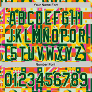 Custom Yellow Green-Pea Green 3D Ambartive Abstract Shapes Pattern Authentic Baseball Jersey