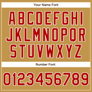 Custom Old Gold Red-White Authentic Baseball Jersey