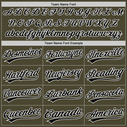 Custom Olive Black-White Authentic Throwback Salute To Service Baseball Jersey