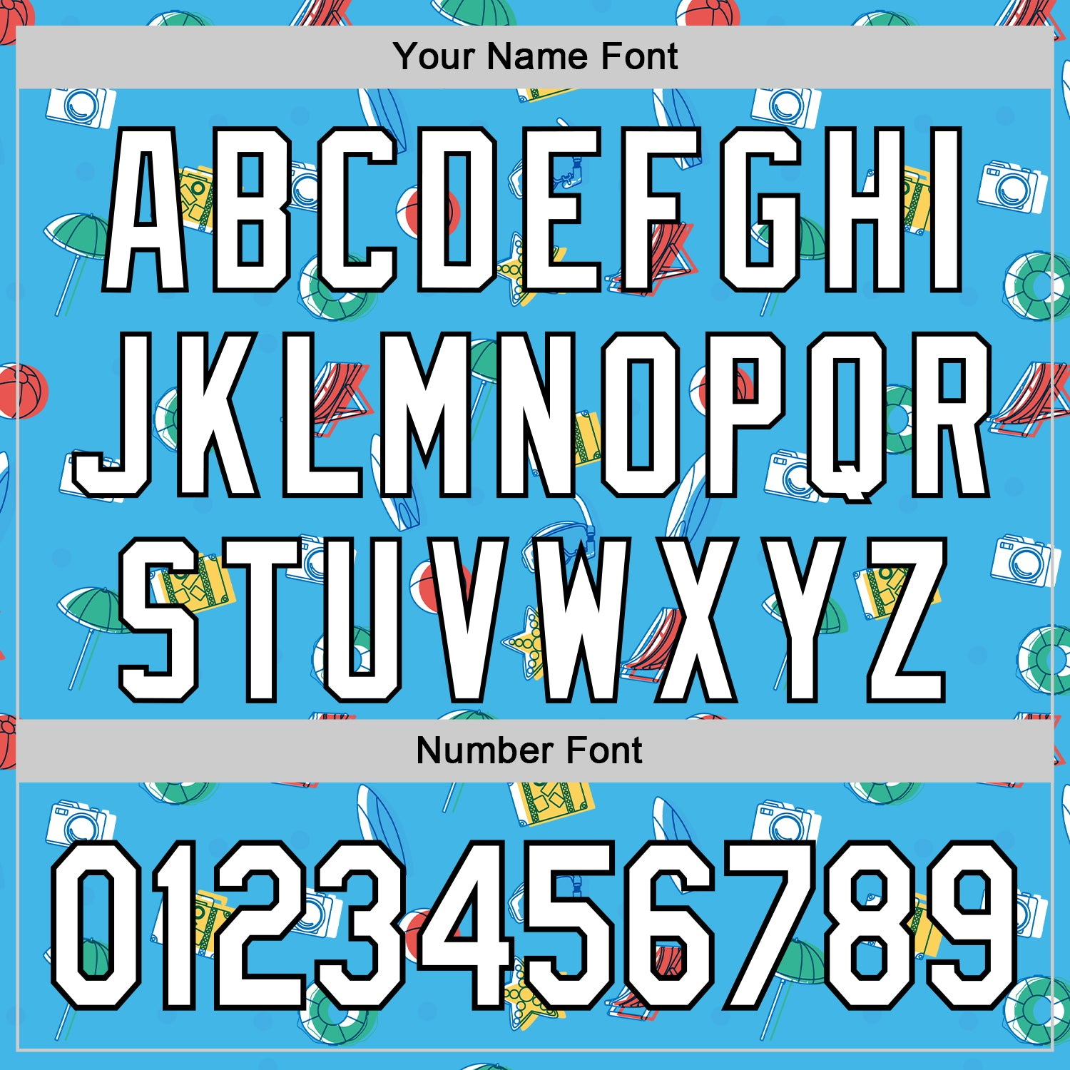 Custom Sky Blue White-Black 3D Hawaii Beach Holiday Authentic Baseball Jersey