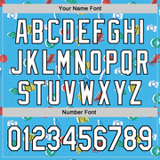 Custom Sky Blue White-Black 3D Hawaii Beach Holiday Authentic Baseball Jersey