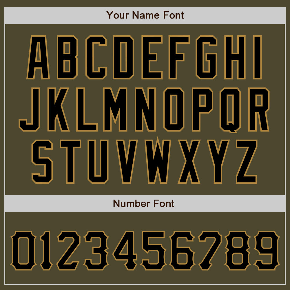 Custom Olive Black-Old Gold Authentic Salute To Service Baseball Jersey