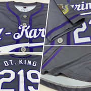 Custom Steel Gray White-Purple Authentic Baseball Jersey