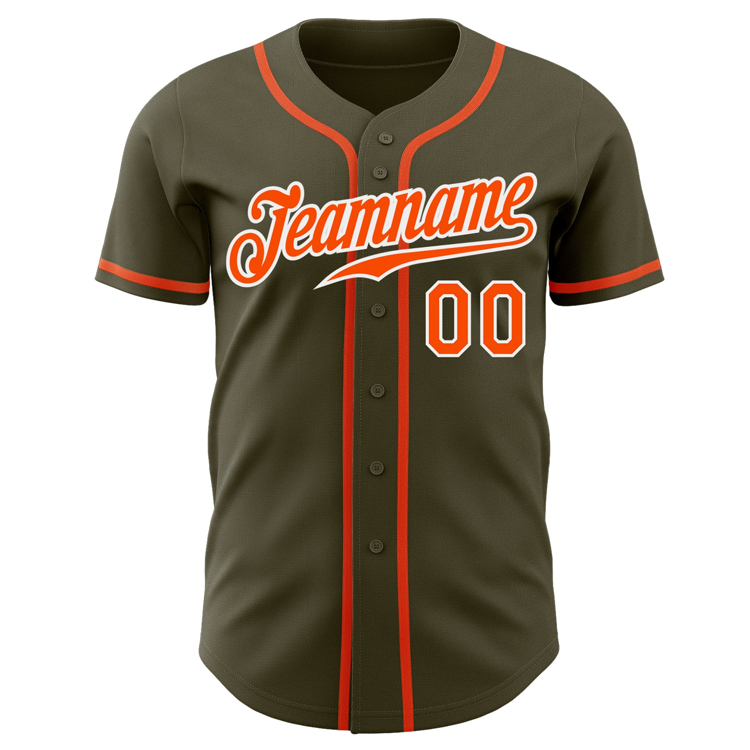 Custom Olive Orange-White Authentic Salute To Service Baseball Jersey