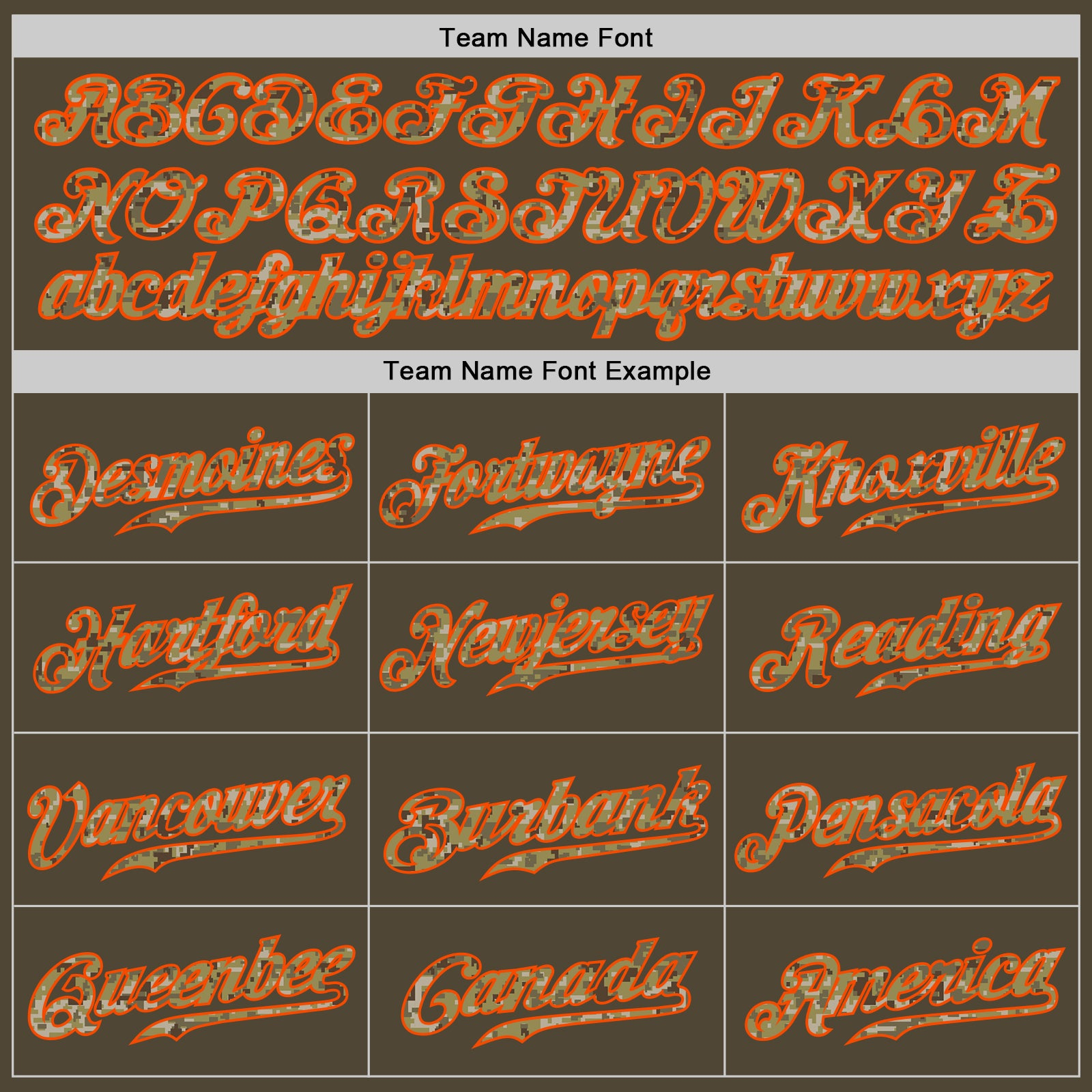 Custom Olive Camo-Orange Authentic Salute To Service Baseball Jersey