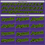 Custom Purple Black-Neon Green Authentic Baseball Jersey