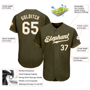 Custom Olive White-Old Gold Authentic Salute To Service Baseball Jersey