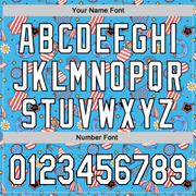 Custom Sky Blue White-Black 3D Hawaii Beach Authentic Baseball Jersey