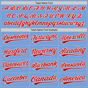 Custom Light Blue Red-White Authentic Baseball Jersey