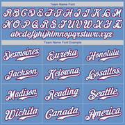 Custom Light Blue White-Red Authentic Baseball Jersey