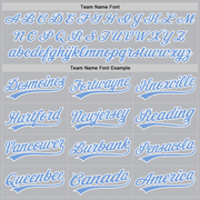 Custom Gray Light Blue-White Authentic Throwback Baseball Jersey