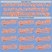 Custom Light Blue Orange-White Authentic Baseball Jersey