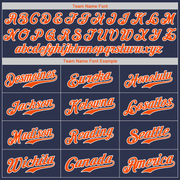 Custom Navy Orange-White Authentic Baseball Jersey
