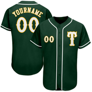 Custom Green White-Gold Authentic Baseball Jersey