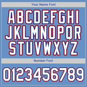 Custom Light Blue White-Red Authentic Baseball Jersey