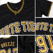 Custom Black Black-Neon Green Authentic Baseball Jersey