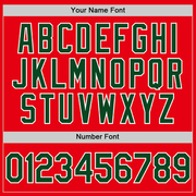 Custom Fire Red Green-White Authentic Baseball Jersey