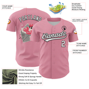 Custom Light Pink White-Black 3D Love Heart Valentine's Day Authentic Baseball Jersey