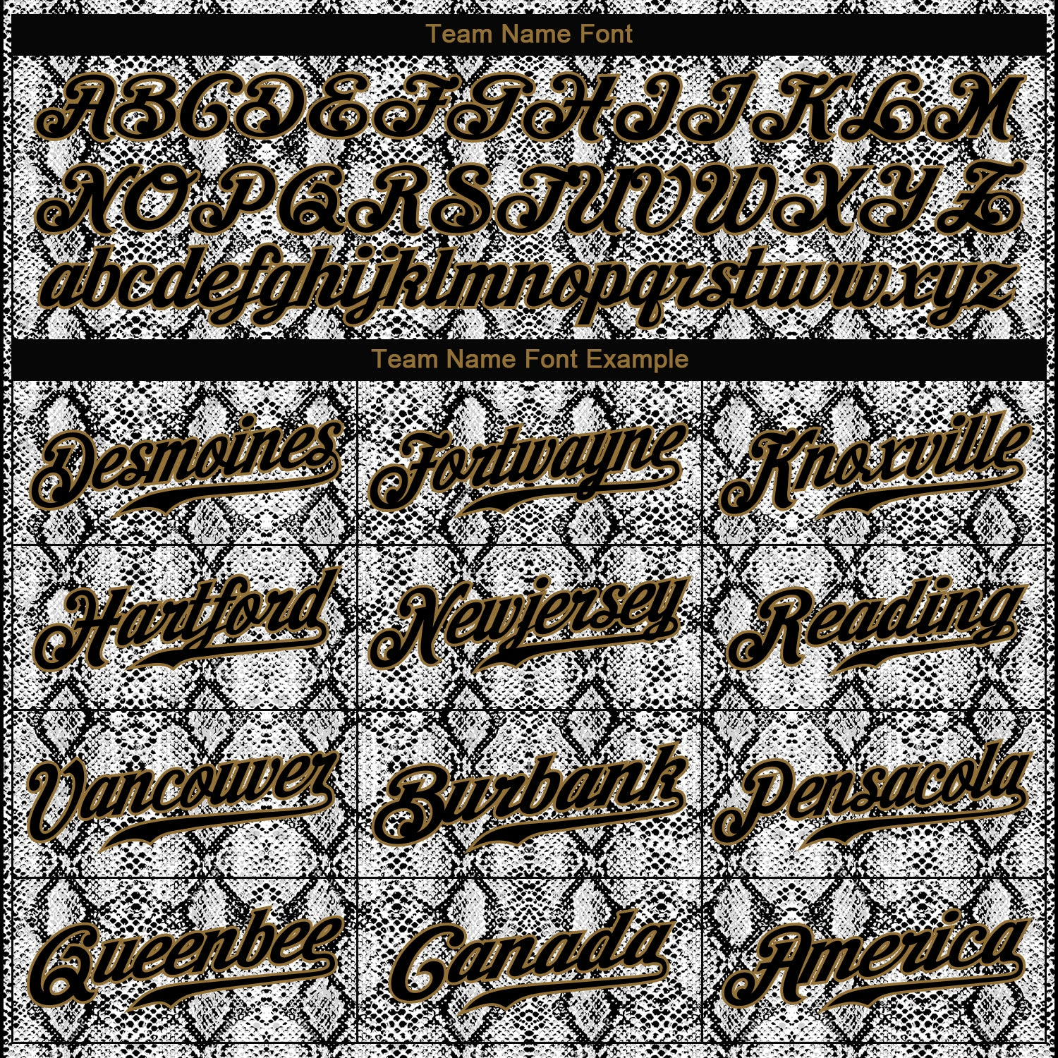 Custom Black Snakeskin Black-Old Gold 3D Pattern Design Authentic Baseball Jersey