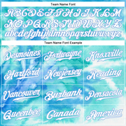 Custom Tie Dye Light Blue-White 3D Authentic Baseball Jersey