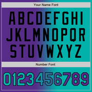 Custom Purple Aqua-Black Authentic Gradient Fashion Baseball Jersey