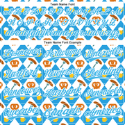 Custom White Sky Blue 3D Pattern Design Beer Festival Authentic Baseball Jersey
