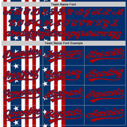 Custom US Navy Blue Red 3D American Flag And Star Authentic Baseball Jersey