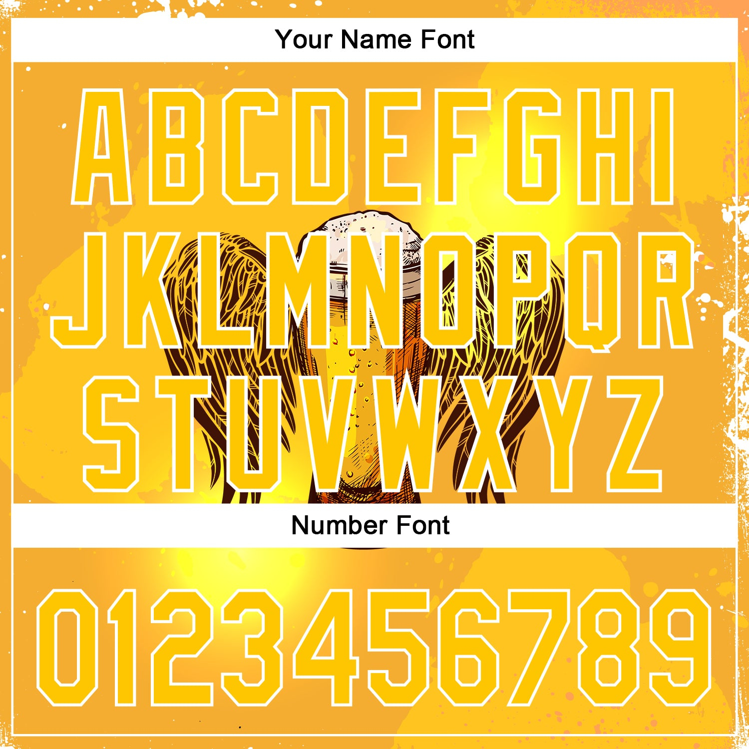 Custom Yellow White 3D Pattern Design Beer Authentic Baseball Jersey