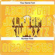 Custom Yellow White 3D Pattern Design Beer Authentic Baseball Jersey