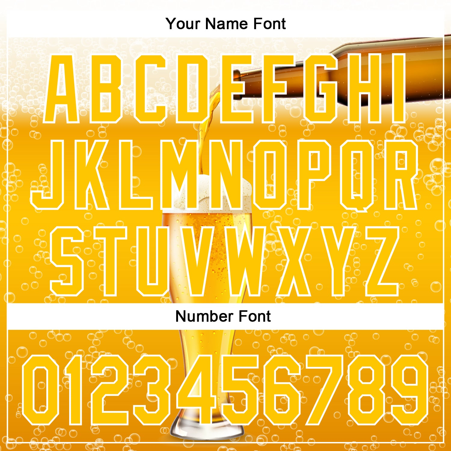 Custom Yellow White 3D Pattern Design Beer Authentic Baseball Jersey