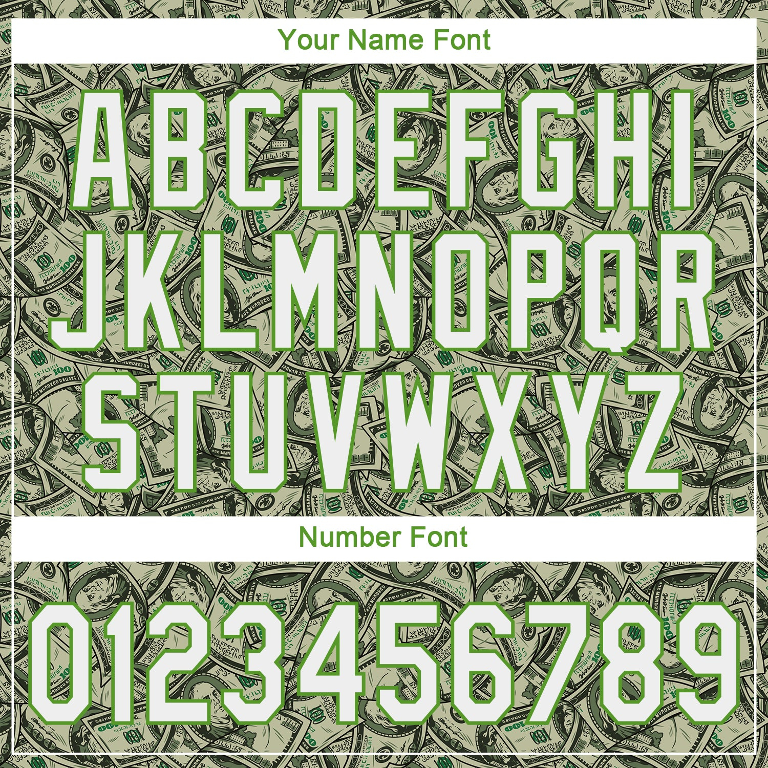 Custom Green White-Neon Green 3D Pattern Design Dollar Authentic Baseball Jersey