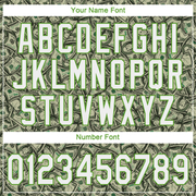Custom Green White-Neon Green 3D Pattern Design Dollar Authentic Baseball Jersey