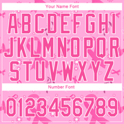 Custom Pink White 3D Pink Ribbon Breast Cancer Awareness Month Women Health Care Support Authentic Baseball Jersey