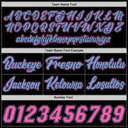 Custom Black Light Blue-Pink Authentic Skull Fashion Baseball Jersey