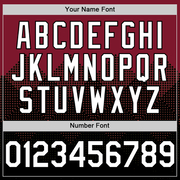 Custom Crimson White-Black 3D Pattern Design Gradient Square Shapes Authentic Baseball Jersey