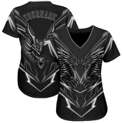 Custom Black Black-Gray 3D Monster Authentic Baseball Jersey