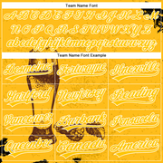 Custom Yellow White 3D Pattern Design Beer Festival Authentic Baseball Jersey