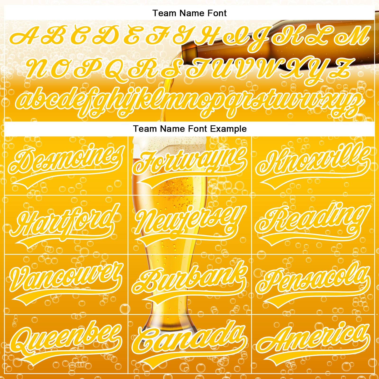 Custom Yellow White 3D Pattern Design Beer Authentic Baseball Jersey