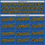 Custom Blue Black-Yellow Mesh Authentic Throwback Baseball Jersey