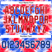 Custom Tie Dye Royal-Red 3D American Flag Authentic Baseball Jersey