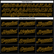 Custom Black Snakeskin Black-Gold 3D Pattern Design Authentic Baseball Jersey