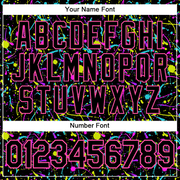 Custom Graffiti Pattern Black-Pink 3D Neon Splatter Authentic Baseball Jersey